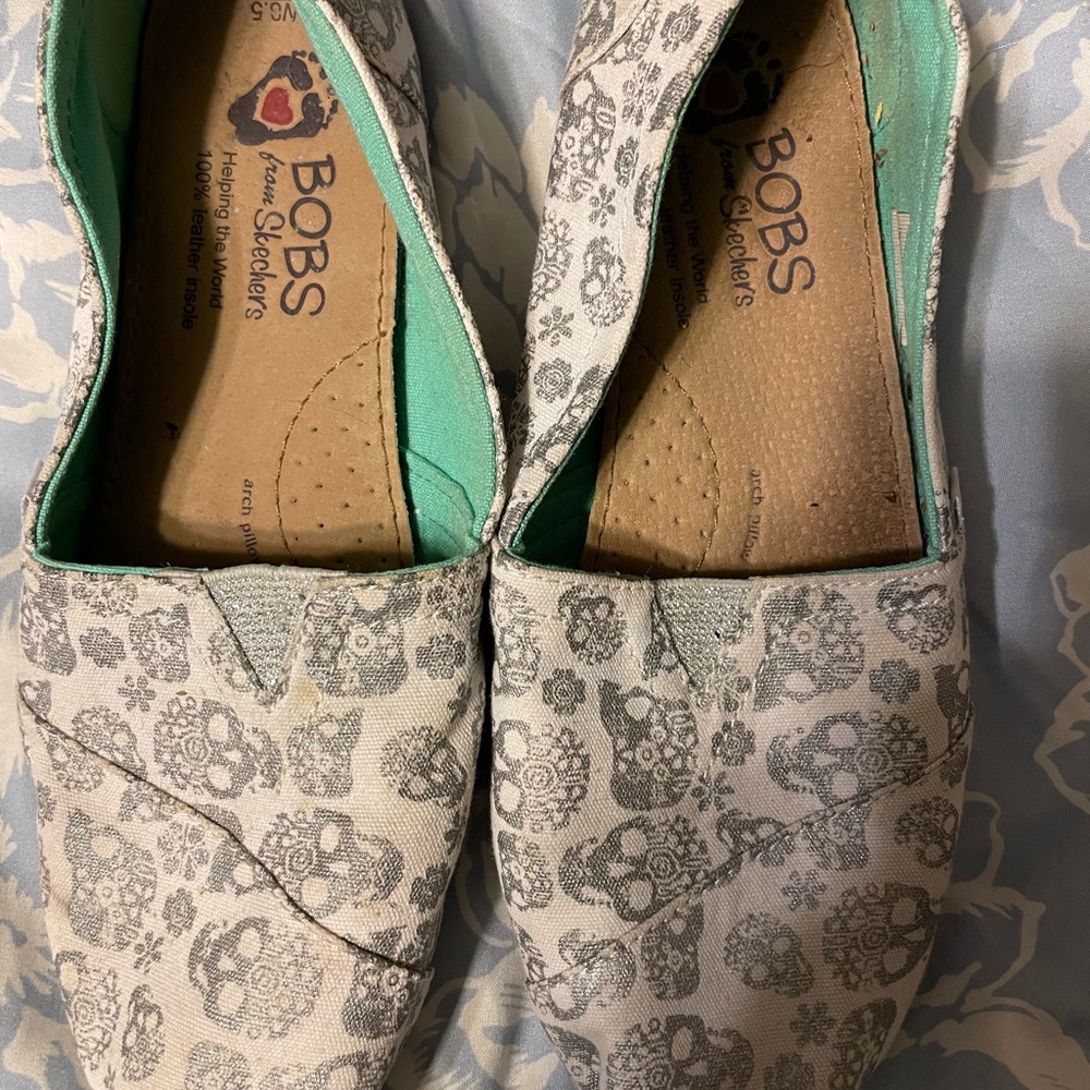 Skechers BOBS Women's Floral Gray Flats